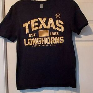 Texas Longhorns Mens Small College Football NCAA Black Graphic Crew Tee T Shirt